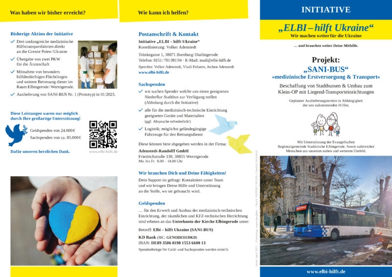 Projekt: „SANI-BUS, zivile med. Erstversorgung & Transport“